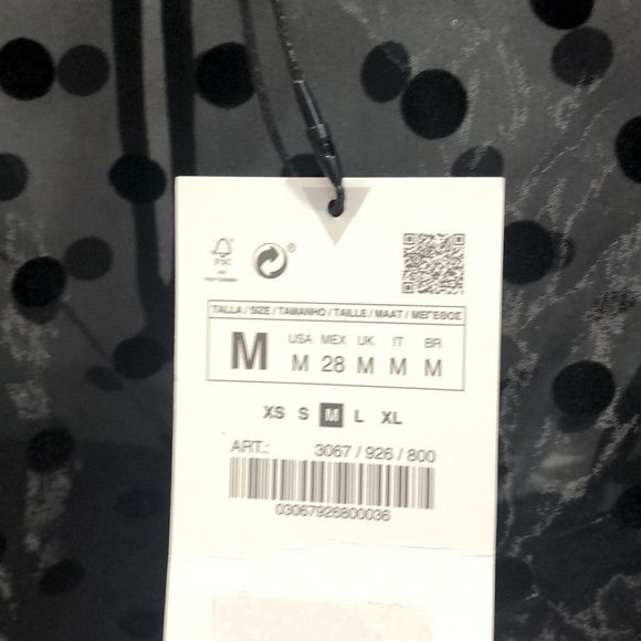 COPY - Zara Black Organza Polka Dot Crop Blouse NWT - Picture 10 of 14